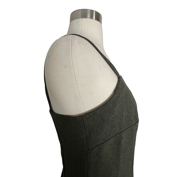 Vintage 90’s Green Grey Square Neck Cami Mini Dress Size Small. - Picture 3 of 8